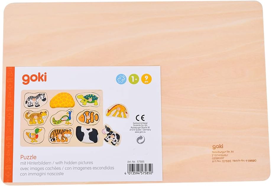 Knoppussel med djur i trä – montessoripussel med 9 dolda mönster - Bild 7