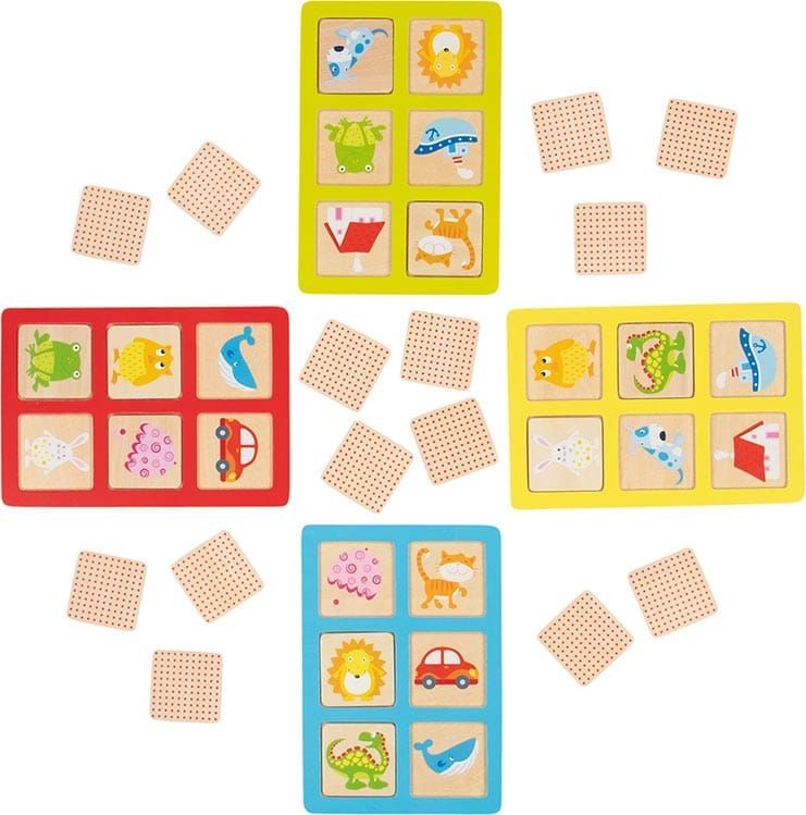 Lotto för barn i trä med djur – montessorispel 2 i 1, 28 delar